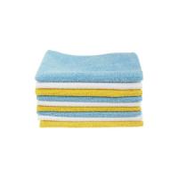 AmazonBasics Panni in Microfibra, Bianco, Celeste e Giallo (Confezione da 36 Unità)