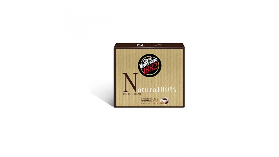 Caffè Vergnano 1882 Natura Caffè e Orzo - Confezione da 2 Pacchetti x 250 gr [500 gr]
