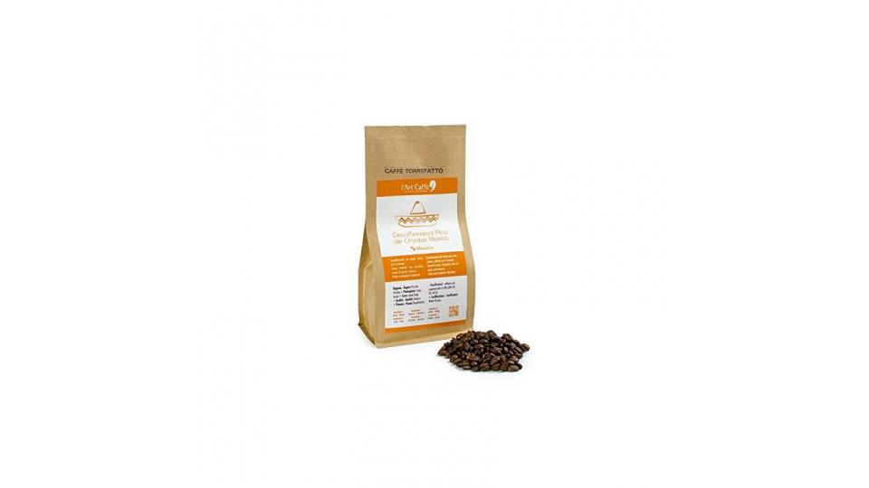 L'Art Caffè Caffè Decaffeinato Decaffeinated Pico De Orizaba Mexico, in Grani, Qualità Arabica. Caffeina Non Superiore a 0,10%, Decaffeinizzato con Acqua Senza Uso di Solventi, Provenienza Messico