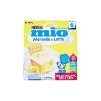 Nestlé Mio Merenda al Latte Banana senza Glutine da 6 Mesi 4 Vasetti Plastica da 100 gr [400 gr]
