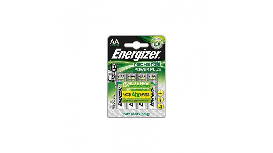 Energizer 638622 Power Plus Batteria Ricaricabile, AA, 4 Pezzi