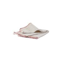 Perfetto Candido Strofinaccio Pavimenti, Cotone, Bianco/Cuciture Rosso