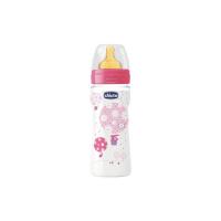 Chicco 00020634100000 Benessere Plastica Girl Biberon, Caucciù, Flusso Veloce, Rosa