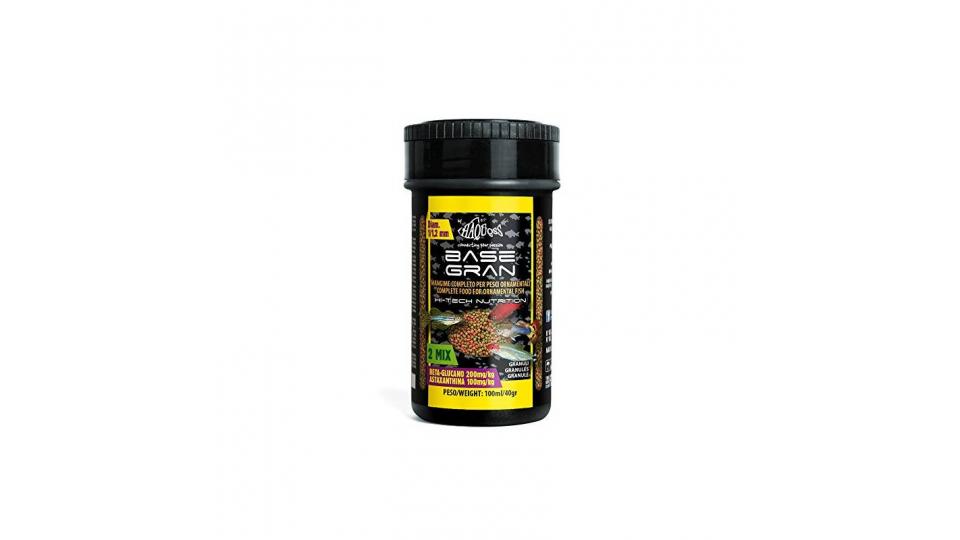 Haquoss Basegran Mangime in Granuli da 1,2/1,5mm per Pesci Tropicali, 100 ml/40 gr
