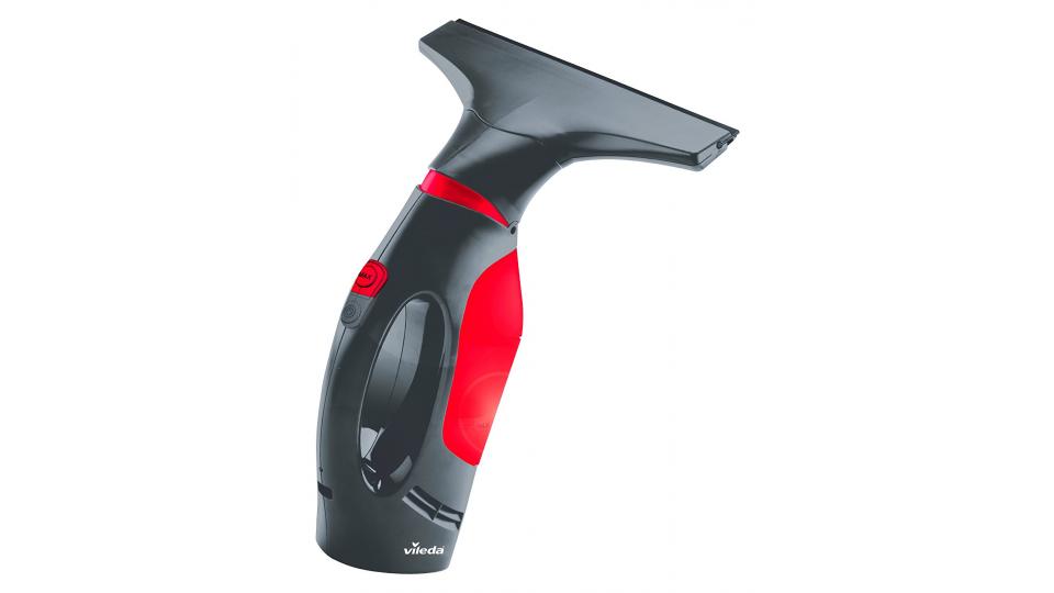 Vileda Windomatic Power Aspiragocce Elettrico senza Fili per Vetri, Finestre e Specchi, Rosso/Nero