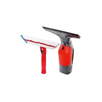 Vileda Windomatic Power Aspiragocce Elettrico senza Fili per Vetri, Finestre e Specchi con Set Spray, Rosso/Nero, 15x27x33.5 cm