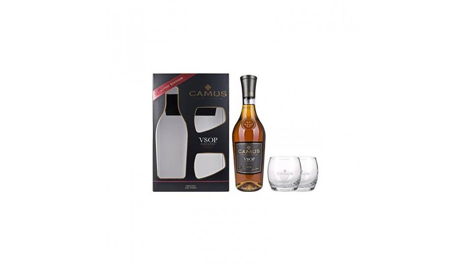 Camus VSOP Elegance Cognac Con Astuccio e 2 Bicchieri Cognac (1 x 0.7 l)