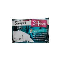 Gourmet - Perle Alimento Completo per Gatti Adulti, Piaceri del Mare - 3 confezioni da 4 pezzi da 85 g [12 pezzi, 1020 g]