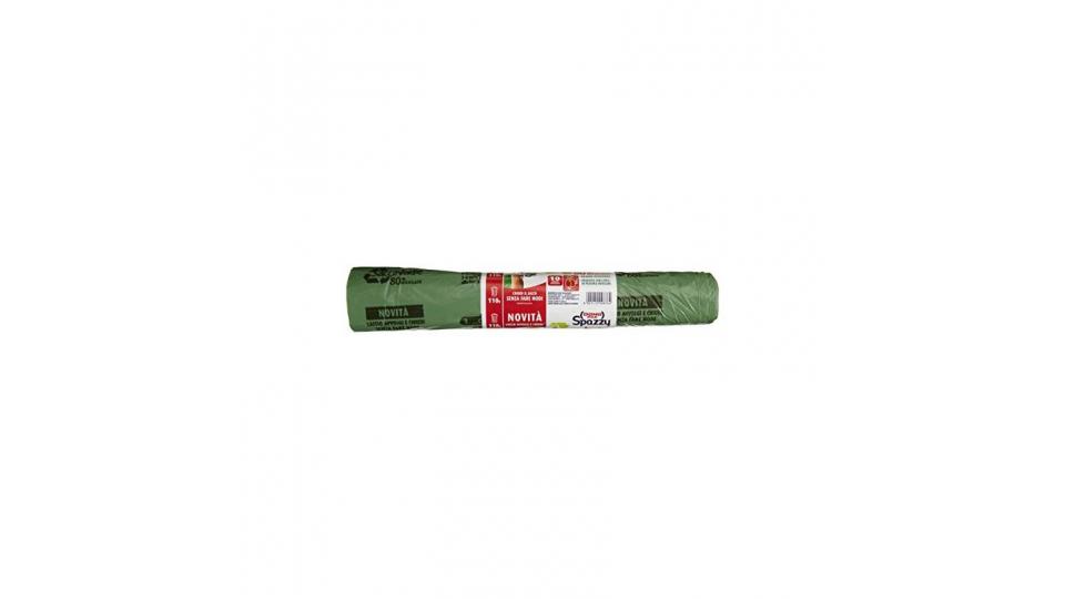 Domopak - Spazzy, Sacchi Verdi Nettezza 100 l, con Laccio Avvolgi e Chiudi Sacco Verde