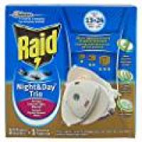 Raid Night & Day Trio Zanzare, Zanzare Tigre, Mosche 1 Diffusore +