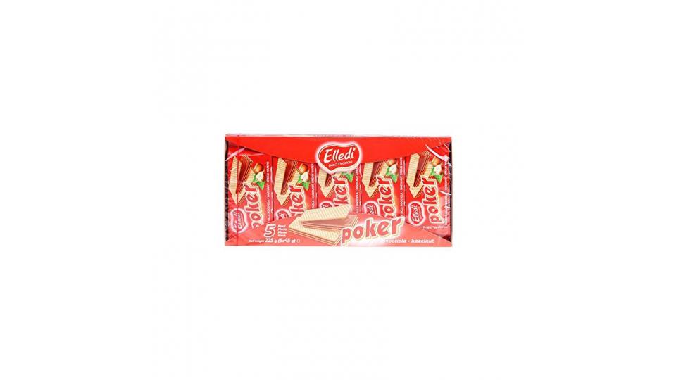 Elledi - Poker, Wafers con Crema alla Nocciola - 225 g