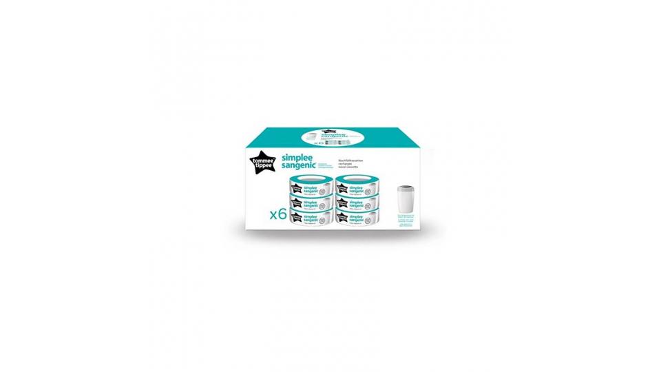 Tommee Tippee 87037501 Simplee Ricarica Mega x 6, Bianco