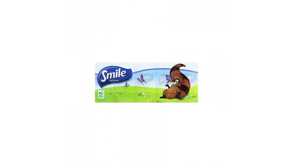 Smile - Fazzoletti, 100% pura cellulosa, 3 veli - 4 confezioni da 10 pacchetti [40 pacchetti]