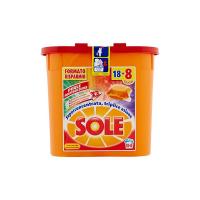 Sole - Perle Proteggicolore, Detersivo Per Lavatrice - 3 confezioni da 18 perle da 19 ml [54 perle, 1026 ml]