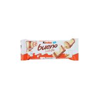 Kinder Bueno Wafer Farcito al Latte e Nocciole Ricoperto di Cioccolato Bianco - [confezione da 10]