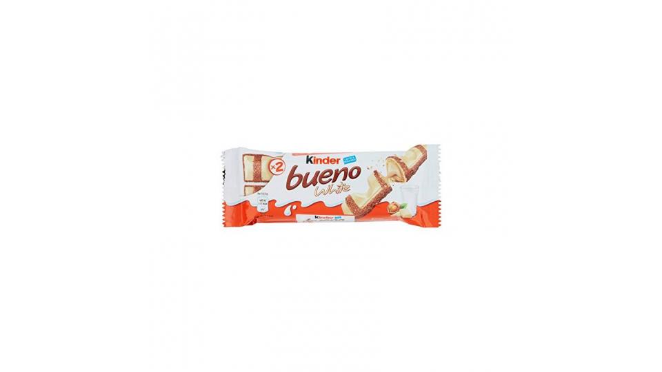 Kinder Bueno Wafer Farcito al Latte e Nocciole Ricoperto di Cioccolato Bianco - [confezione da 10]