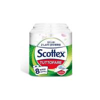 Scottex Tuttofare con Due Lati Diversi, 2 Pacchi da 4 Maxi Rotoli
