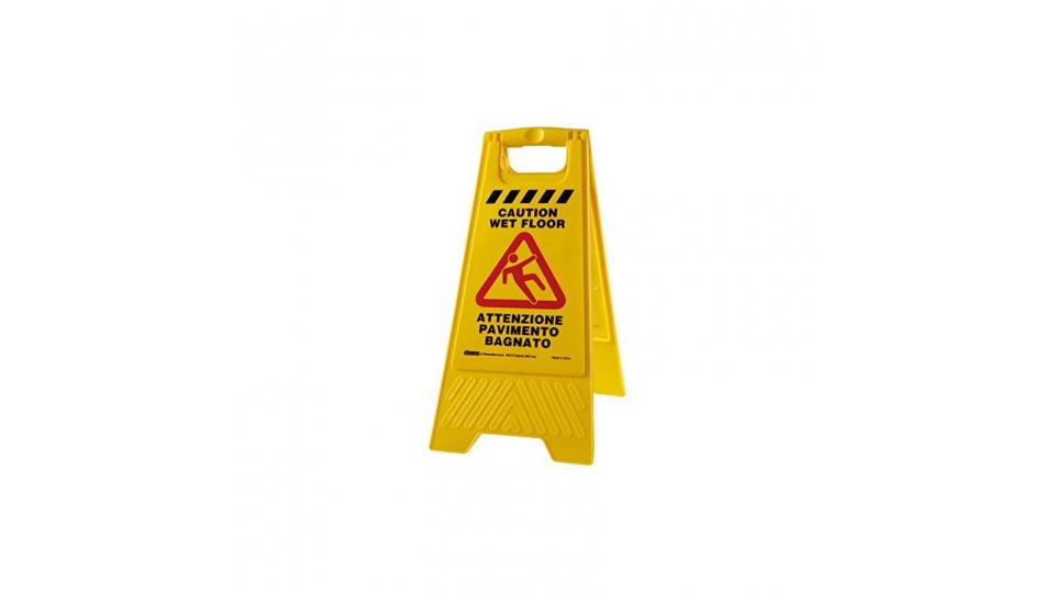 Perfetto Factory Wet Floor Cartello Pavimento Bagnato, Plastica, Giallo, 30x49x56.5 cm