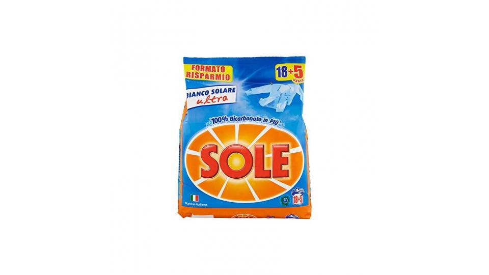 Sole - Bianco Solare, Detersivo con Bicarbonato , 1.17 kg