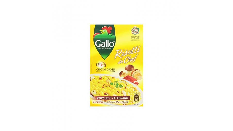 Gallo - Risotti da Chef, Riso, Porcini e Zafferano, Pacco da  2X87.5 g, totale: