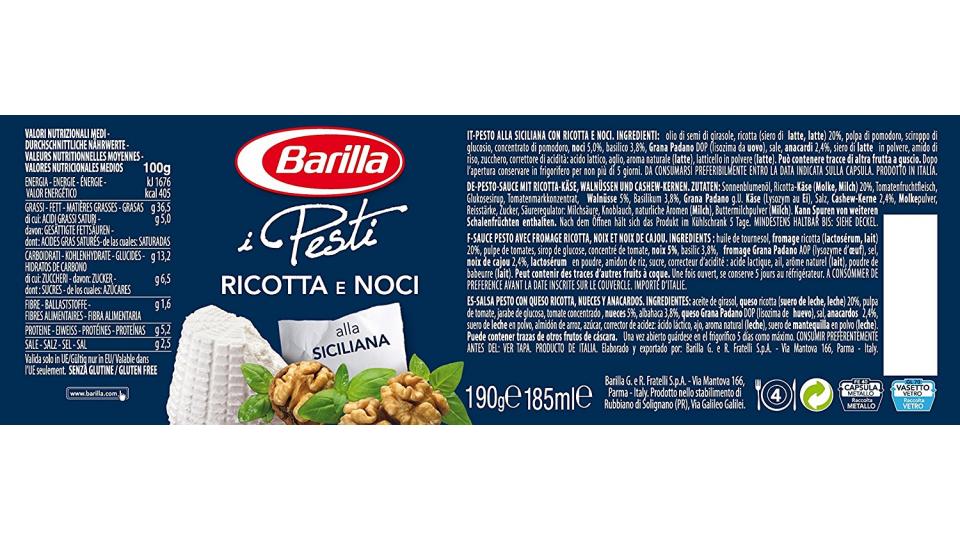 Barilla, Pesto  Ricotta e Noci      