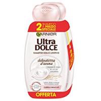 Garnier Ultra Dolce Shampoo Delicatezza d'Avena per Capelli Delicati, con Crema di Riso e Latte d'Avena, Senza Parabeni, 300 ml [Confezione da 2]