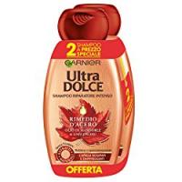 Garnier Ultra Dolce Shampoo Rimedio d'Acero per Capelli Danneggiati, Senza Parabeni, con Olio di Mandorle e Sciroppo d'Acero, 300 ml [Confezione da 2]