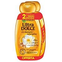 Garnier Ultra Dolce Shampoo Meraviglioso all'Olio d'Argan e di Camelia per Capelli Secchi, Senza Parabeni, Estratti Naturali, 300 ml [Confezione da 2]