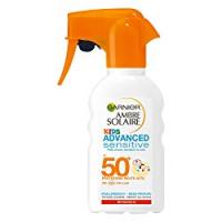 Garnier Ambre Solaire Crema Solare Bambini Advanced Sensitive, Protezione Solare in Spray Molto Alta IP50+