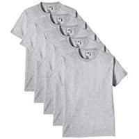 Fruit of the Loom 61-212 Heavy Cotton Tee Maglietta da Uomo, pacco da 5 pezzi, Grigio (Erika-Grau), XL