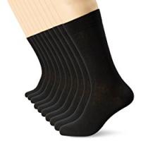 Calzini Nero Uomo (Confezione da 10) FM® Calzini Altezza Polpaccio Comodi, da Tutti i Giorni, Traspiranti - Design Semplice ed Elegante con Fascia Elasticizzata, 39-45 EU