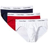 Calvin Klein - Slip Cotton Stretch 3 Pack, Uomo, Multicolore (Mehrfarbig (I03 White, Red ginger, Pyro blue)), M