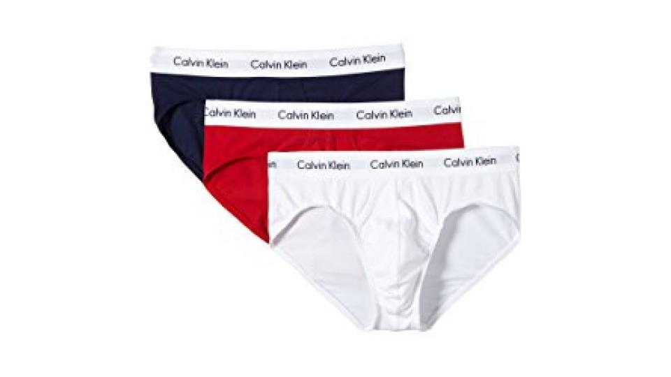 Calvin Klein - Slip Cotton Stretch 3 Pack, Uomo, Multicolore (Mehrfarbig (I03 White, Red ginger, Pyro blue)), M