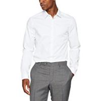 Calvin Klein Withaker Basic Stret Camicia, Uomo, Bianco (Perfect White), Small (Taglia produttore:39)