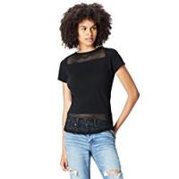 Unbranded Athleisure T-shirt Sportiva con Inserti in Mesh Donna, Nero (Black), 46 (Taglia Produttore: Large)