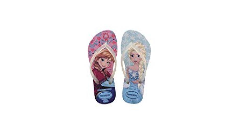 HavaianasKids Slim Frozen - Infradito Bambina, Multicolore (Mehrfarbig (Pearl Pink 6615)),25/26 EU (23/24 Brazilian)