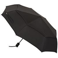 AmazonBasics - Ombrello automatico da viaggio con antivento, colore: nero