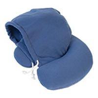 Travelstar TS-H-1000 - Cuscino cervicale da viaggio, con cappuccio, colore: Blu