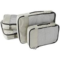 AmazonBasics - Set da 4 cubi organizzatori, 2 misura media e 2 misura grande, Grigio