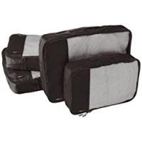 AmazonBasics - Set da 4 cubi organizzatori, 2 misura media e 2 misura grande, Nero