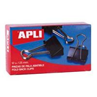 5 Star 296867 Clip Doppio, 25 mm, Confezione da 12 Pezzi, Nero