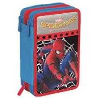ASTUCCIO 3 ZIP MARVEL - SPIDERMAN HOMECOMING - attrezzato con penne, matite, pennarelli ...  Nero Blu Rosso