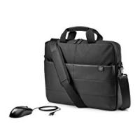 HP 1FK06AA Borsa Messenger per Notebook Fino a 15.6", Mouse Ottico Incluso, Nero Impermeabile