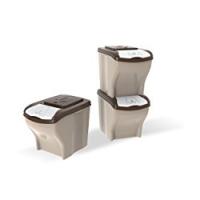 Bama 40295 Poker Pet Contenitori Set 3 Pezzi, Beige