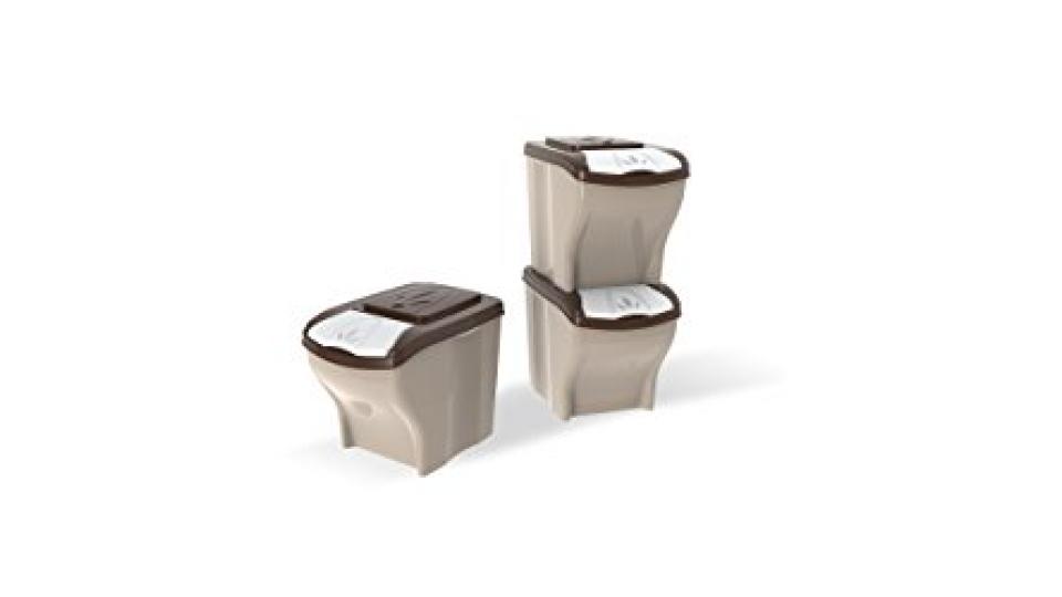 Bama 40295 Poker Pet Contenitori Set 3 Pezzi, Beige