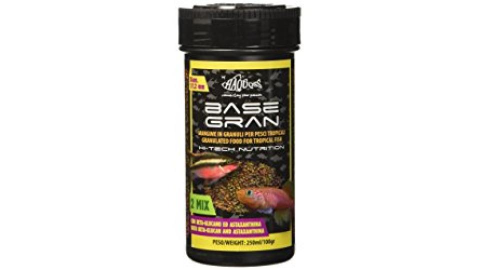 Haquoss Basegran Mangime in Granuli da 1,2/1,5mm per Pesci Tropicali, 250 ml/100 gr