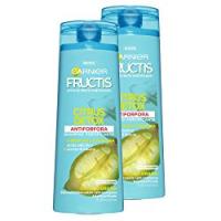 Garnier Fructis Shampoo Antiforfora Capelli Grassi Citrus Detox con Acido Salicilico e Scorza di Limone, senza Parabeni - Confezione da 2 Unità
