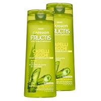 Garnier Fructis Shampoo Capelli Secchi 2In1 con Estratto di Canna da Zucchero, senza Parabeni - Confezione da 2 Unità