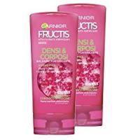 Garnier Fructis Balsamo Crema Fortificante Densi & Corposi per Capelli Fini, con Poco Spessore, con Fibra-Cylane e Melograno - Confezione da 2 Unità
