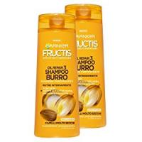 Garnier Fructis Shampoo Oil Repair 3 Burro per Capelli Molto Secchi, Crespi, Spenti a Base di Burro di Karité - Confezione da 2 Unità
